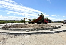 Sensul giratoriu de lângă Ciorescu: progres de 20%