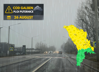 Cod galben de ploi puternice pe 26 august: condiții de carosabil umed pe drumurile naționale